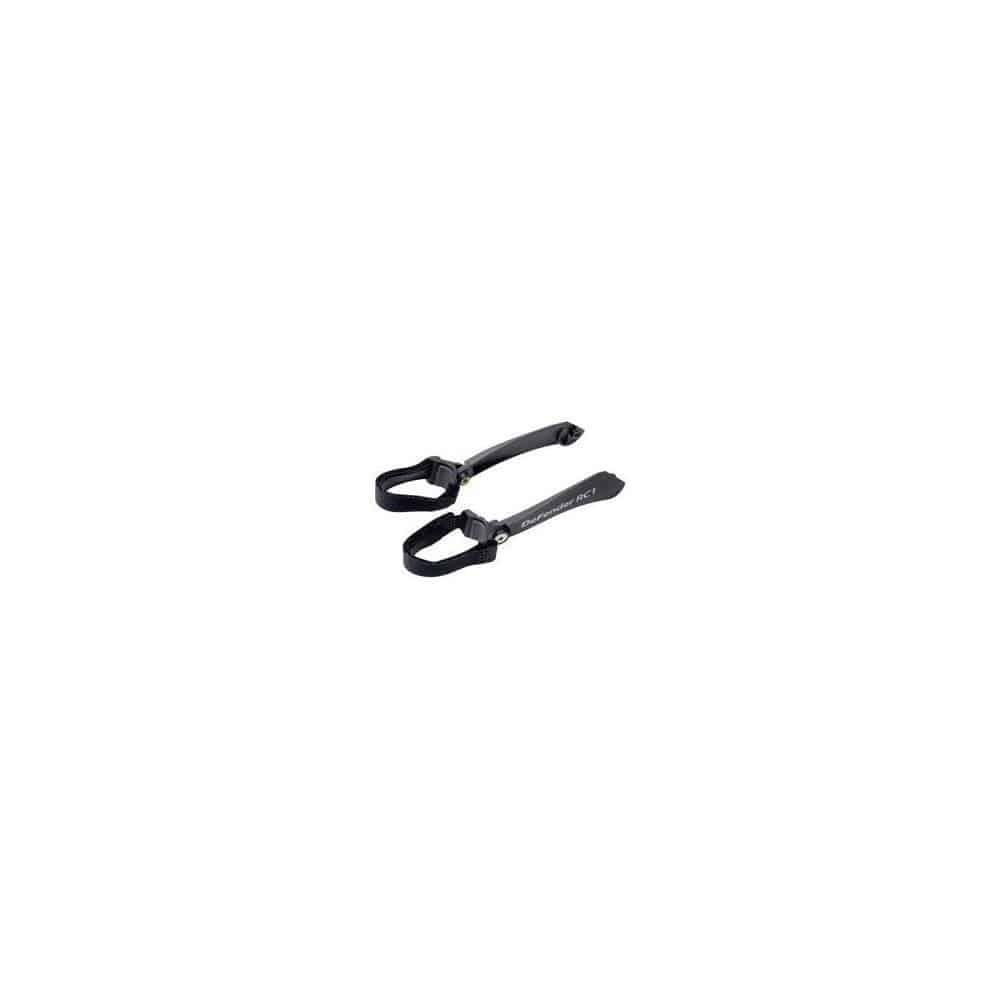 Topeak Defender RC1 Fixer Arm Set in black for secure mudguard attachment, showing the durable, adjustable accessory parts.