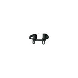 Topeak Harpoon S2 pump bracket in black for secure bike pump mounting, shown attached to a workshop wall.