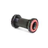 Wheels Manufacturing BSA threaded bottom bracket with ABEC-3 bearings for SRAM DUB 29mm cranks, shown installed in a bicycle crankset.