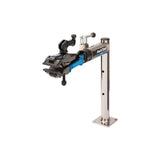 Park Tool PRS-4.2-2 Deluxe Bench Mount Repair Stand with 100-3D Micro Adjust Clamp, workshop bike repair stand in use