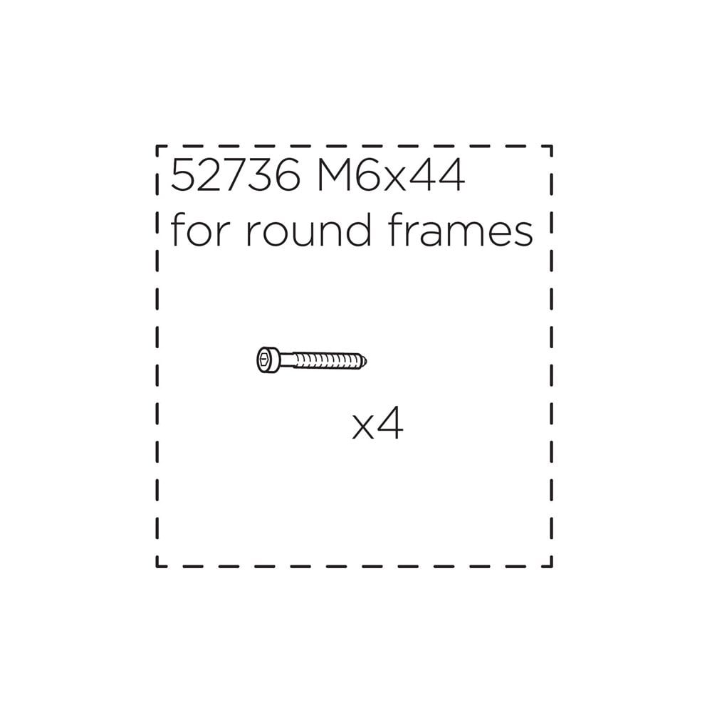 Thule RideAlong fitting screws, 44mm short, for secure child seat mounting accessories, shown in the image.