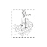 Thule 52677 lock cylinder replacement for Thule 598 rack security accessory, showing the cylindrical lock and keyhole.
