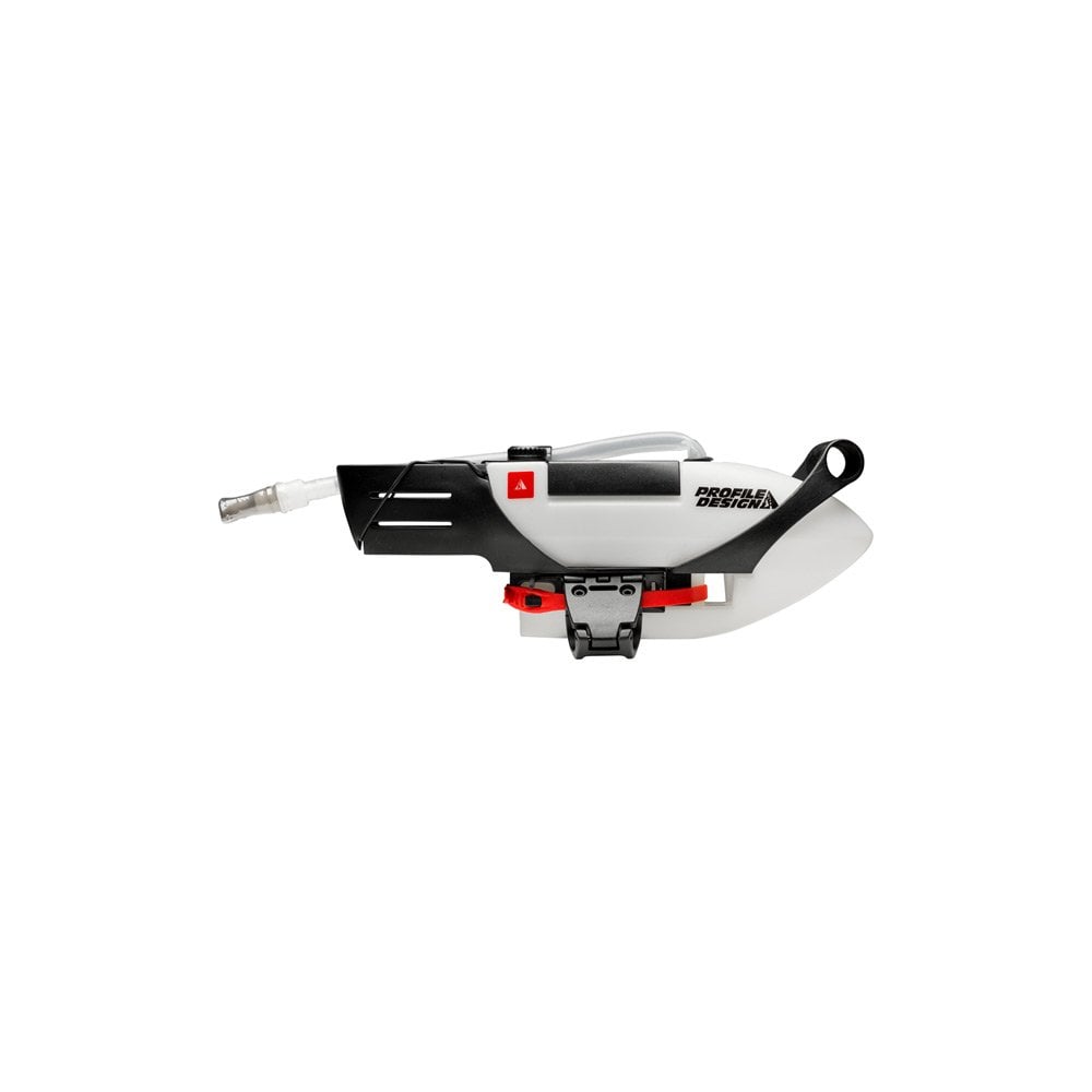 Profile Design FC35 aerodynamic drink system bottle with GPS mount, white, for cycling accessories.