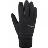 Shimano unisex windbreak thermal cycling gloves with touchscreen fingertips and reflective elements for outdoor riding.