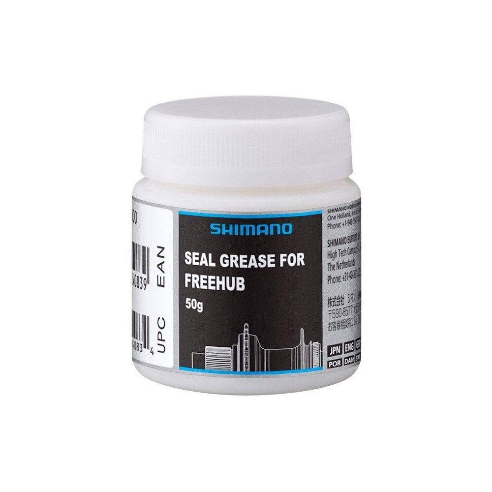 Shimano Workshop Seal Grease for Microspline freehub, high-quality bicycle hub lubricant, shown in a professional workshop setting.