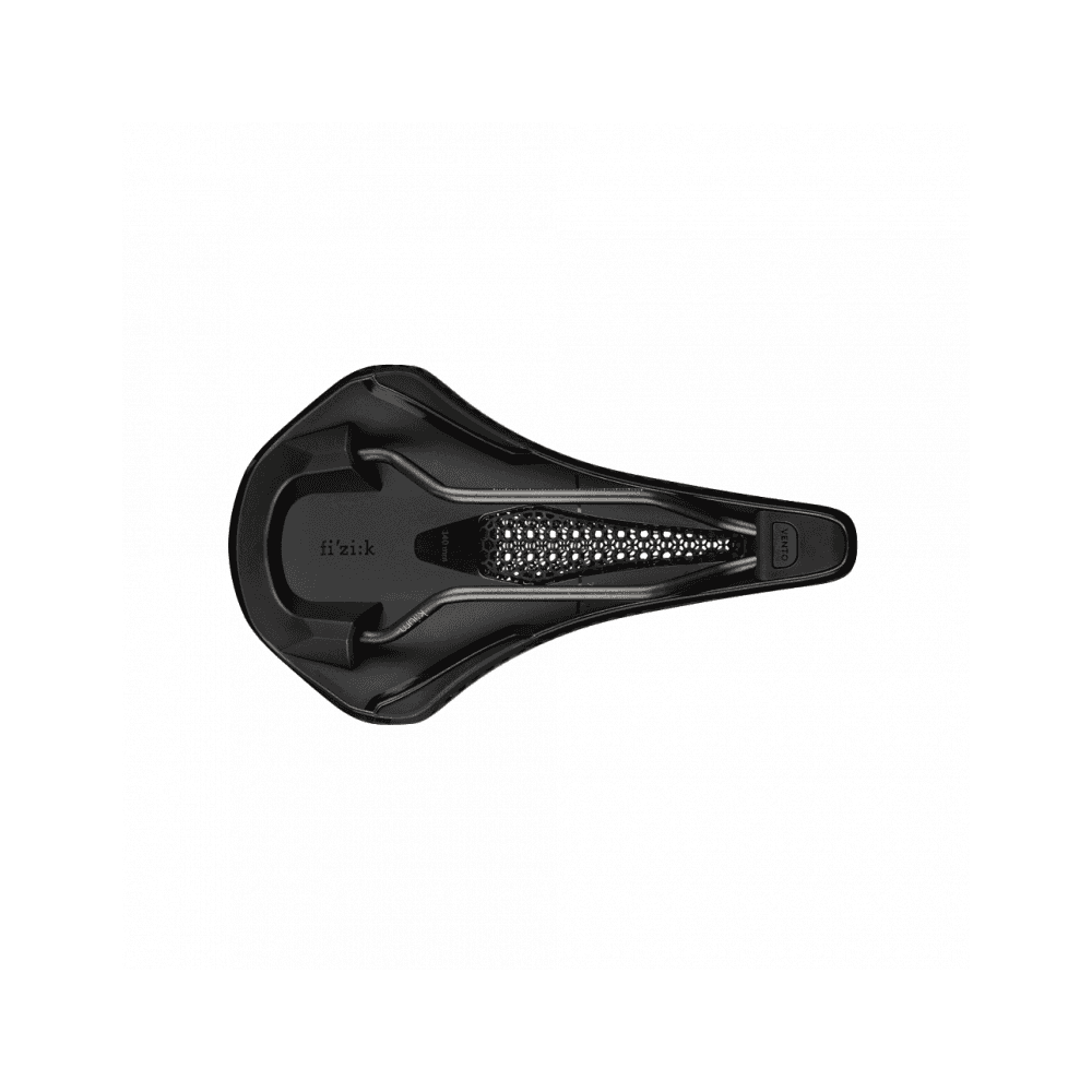 Fizik Vento Argo Adaptive R3 cycling saddle with 3D printed zonal cushioning, designed for comfort and performance.