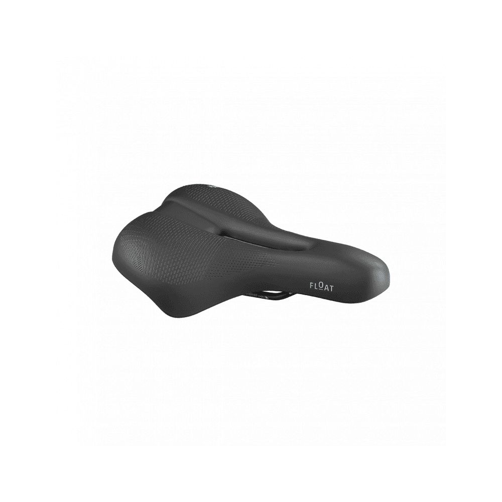Selle Royal Float Slow Fit black women's bike saddle with ICS system, moderate padding, and ergonomic design for cycling comfort.