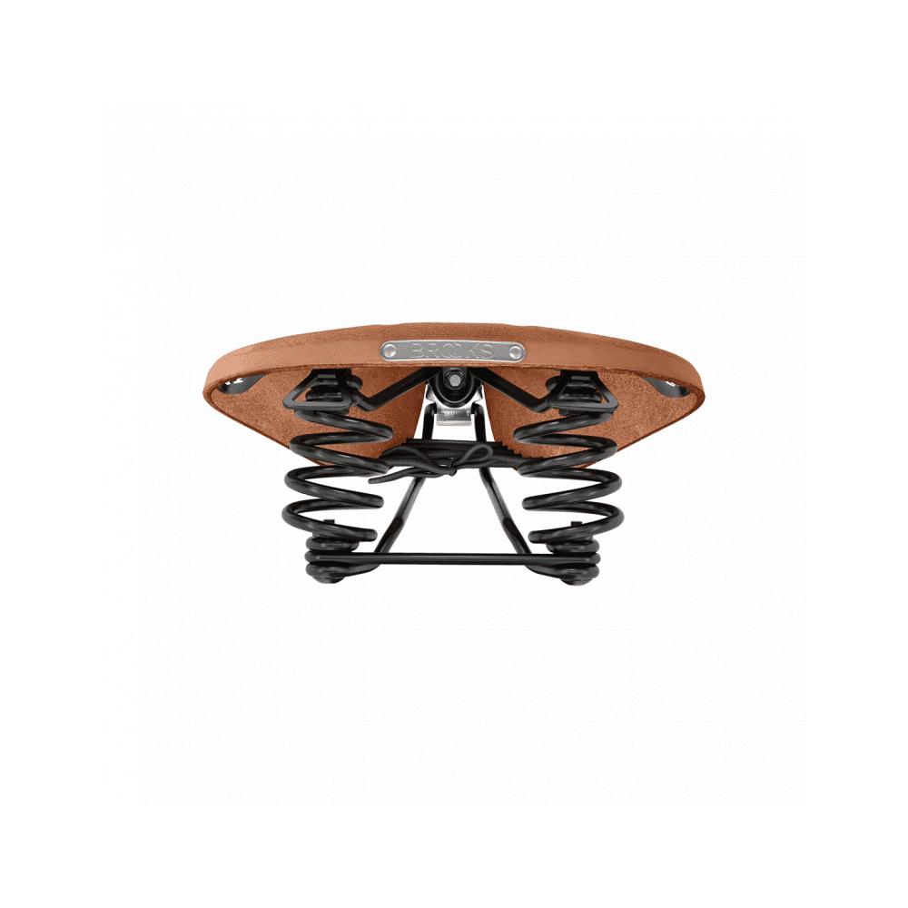 Brooks B67 Softened Tan Leather Saddle for comfortable urban riding, featuring classic design and durable leather construction.