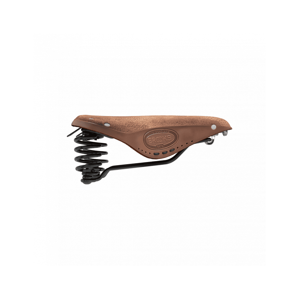 Brooks B67 Softened Tan Leather Saddle for urban riding, showcasing the comfortable, vintage-style bike seat with leather finish.
