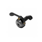 Topeak UTF Bellonside black bike bell mounted on handlebars, designed for UTF multi-mount stems and accessories.