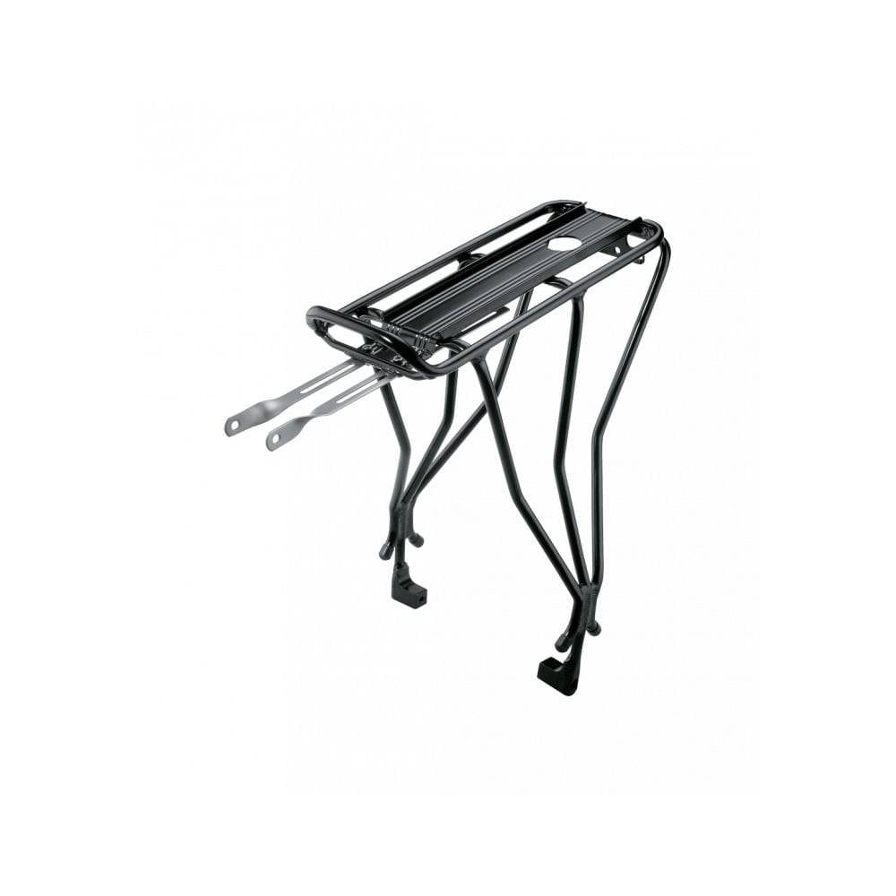 Topeak MTX 2.0 child bike seat with quicktrack mounting system for disc brake bikes, shown with secure attachment and safety features.