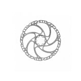 SwissStop Catalyst One 220mm silver 6-bolt brake rotor for bicycle braking components, showcasing durable performance.