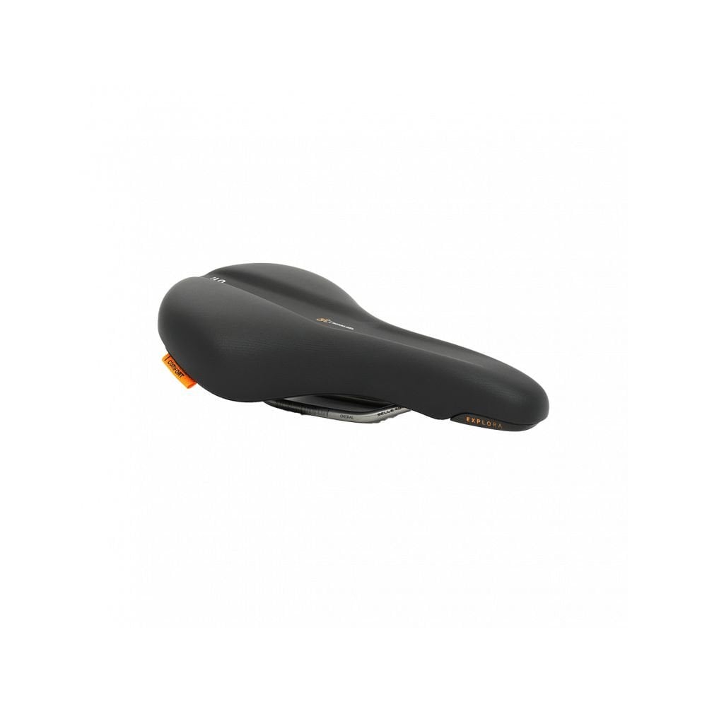Selle Royal Explora Black bike saddle with Royalgel® cushioning and ICS system, designed for comfortable moderate cycling.