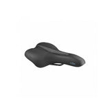 Selle Royal Float Slow Fit Moderate black men's bike saddle with finishing kit, featuring ergonomic design and durable materials.