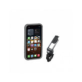 Topeak Ridecase for iPhone 13 Mini, a protective bike phone mount with adjustable viewing angle and secure fit.