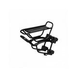 Topeak Tetrarack R1 front rack for road and gravel bikes with rigid forks, black, mounted on bicycle fork for accessories.
