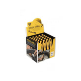 Topeak Shuttle Levers 1.2 bike tyre removal tool set, black and yellow, 25-piece workshop toolkit for bicycle maintenance.