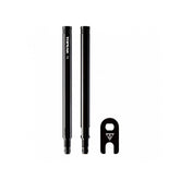 Topeak 70mm Presta valve extender with valve tool in black for bike valve accessories, showing the extender and tool in hand.