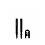 Black Topeak 40mm Presta valve extender with valve tool, designed for two-piece bicycle Presta valves.