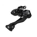 Shimano 105 RD-R7150 Di2 12-speed rear derailleur showing E-Tube port and sleek metal construction for road bike components.