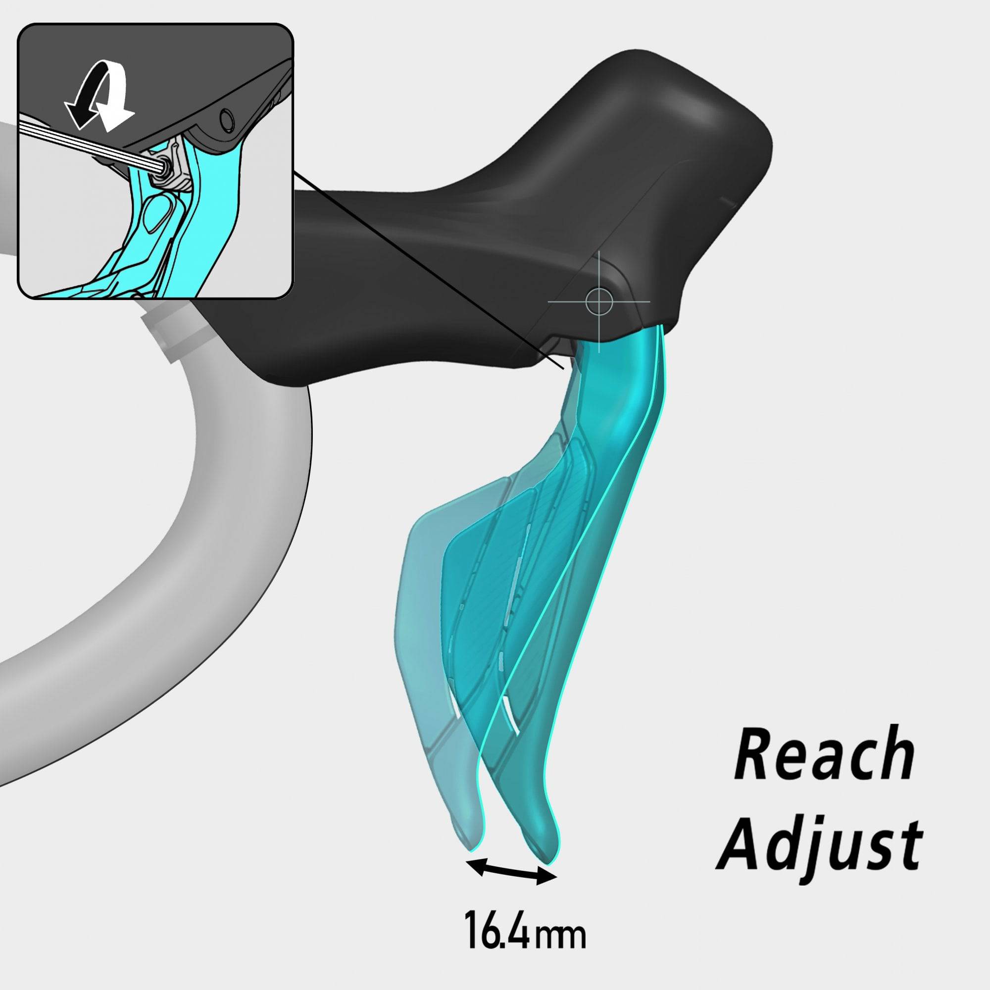 Shimano 105 ST-R7170 double hydraulic Di2 road shifters with wireless connectivity, mounted on a bike handlebar.