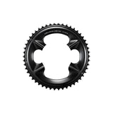Shimano Dura-Ace 12-speed outer chainring 50T for 50/34T cranksets, black metal bicycle component with gear teeth.