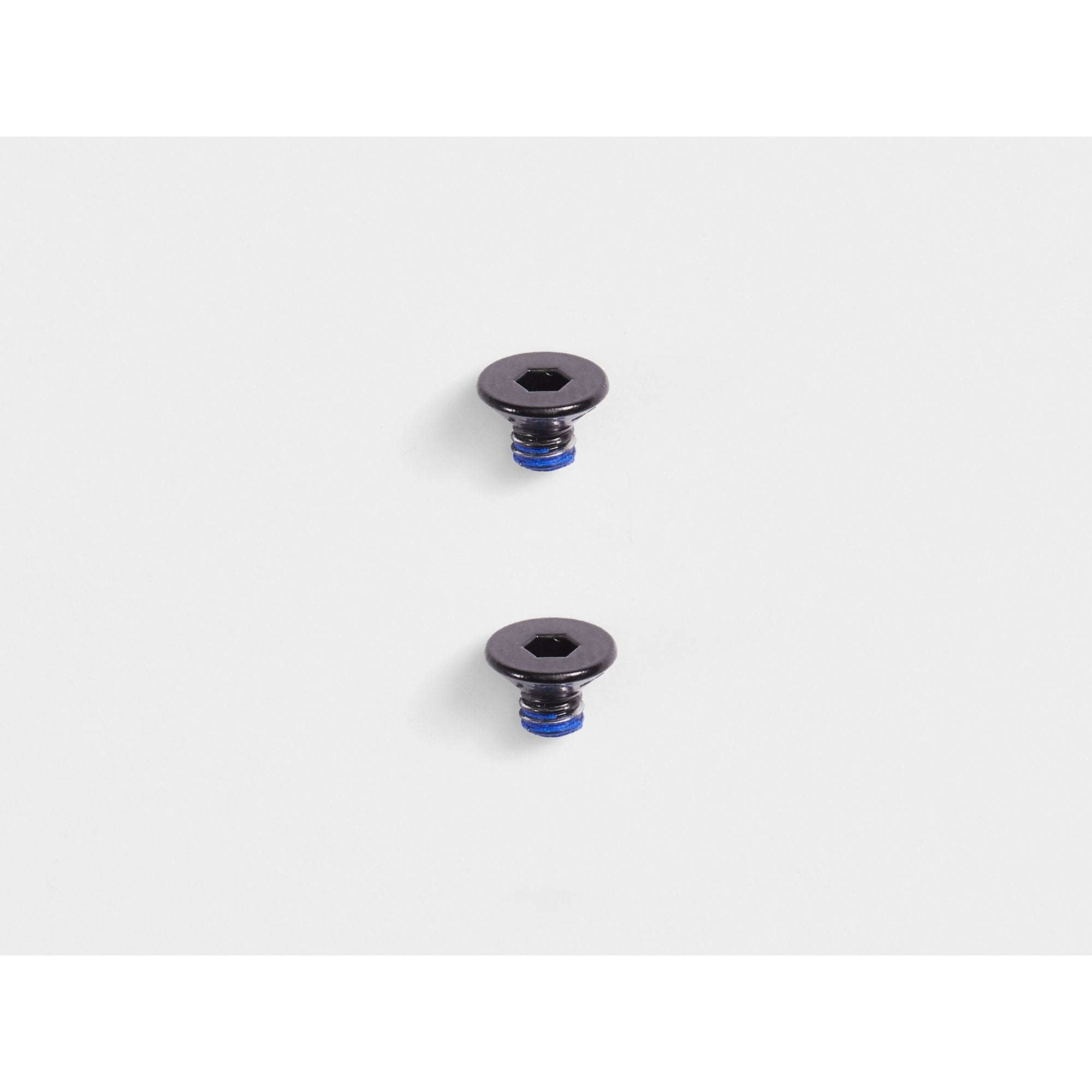 Pair of Bontrager Pro Blendr Adapter Puck Bolts M3 x 4mm in black for computer mount accessories, shown with mounting hardware.