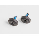 Bontrager black thumb screw, 5mm x 15mm, for bike components, showing the secure fastening screw with textured grip head.