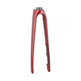 Trek Emonda SL7 road bike forks in black, lightweight rigid components designed for precise steering and control.