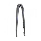 Trek Emonda SL7 road bike fork in black, lightweight alloy components for precise steering and control on rigid road bikes.