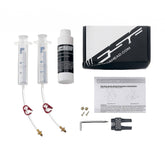 FSA K-Force WE RDB hydraulic disc brake bleed kit with tools and components for workshop brake maintenance.