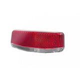 Trek Diamant Solo E-bike rear light in silver mounted on 50mm rear rack, accessory for enhanced visibility and safety.