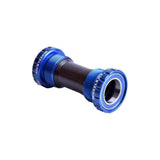 Blue Wheels Manufacturing BSA threaded frame ABEC-3 bearings for 24mm crank components, shown in close-up detail.