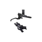 Shimano Deore XT hydraulic post mount caliper brake lever set for mountain bikes, featuring black finish and ergonomic design.