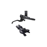 Shimano Deore XT hydraulic post mount caliper brake lever set for mountain bikes, featuring black finish and ergonomic design.