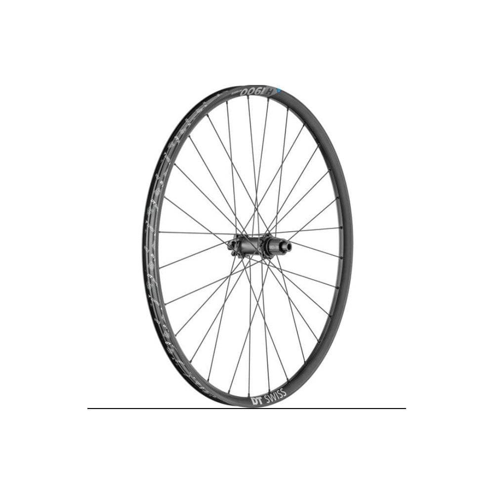DT Swiss H 1900 27.5-inch rear wheel with 30mm rim, 12x148mm BOOST axle, MICRO SPLINE for mountain biking.