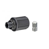 Black Bontrager SSR/Superstock/Select 8-10 speed freehub body with 130/135mm OLD for bicycle wheel hub compatibility.