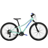 Trek Precaliber 24 kids' bike with 8-speed twist shift, suspension, and lightweight frame for young riders.