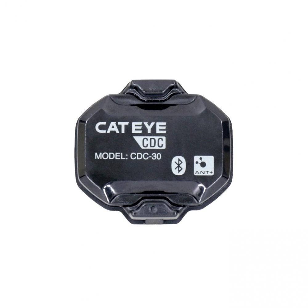 Cateye Magnetless Speed and Cadence Sensor Kit with Bluetooth and ANT+ connectivity, showing sensors and mounting accessories.