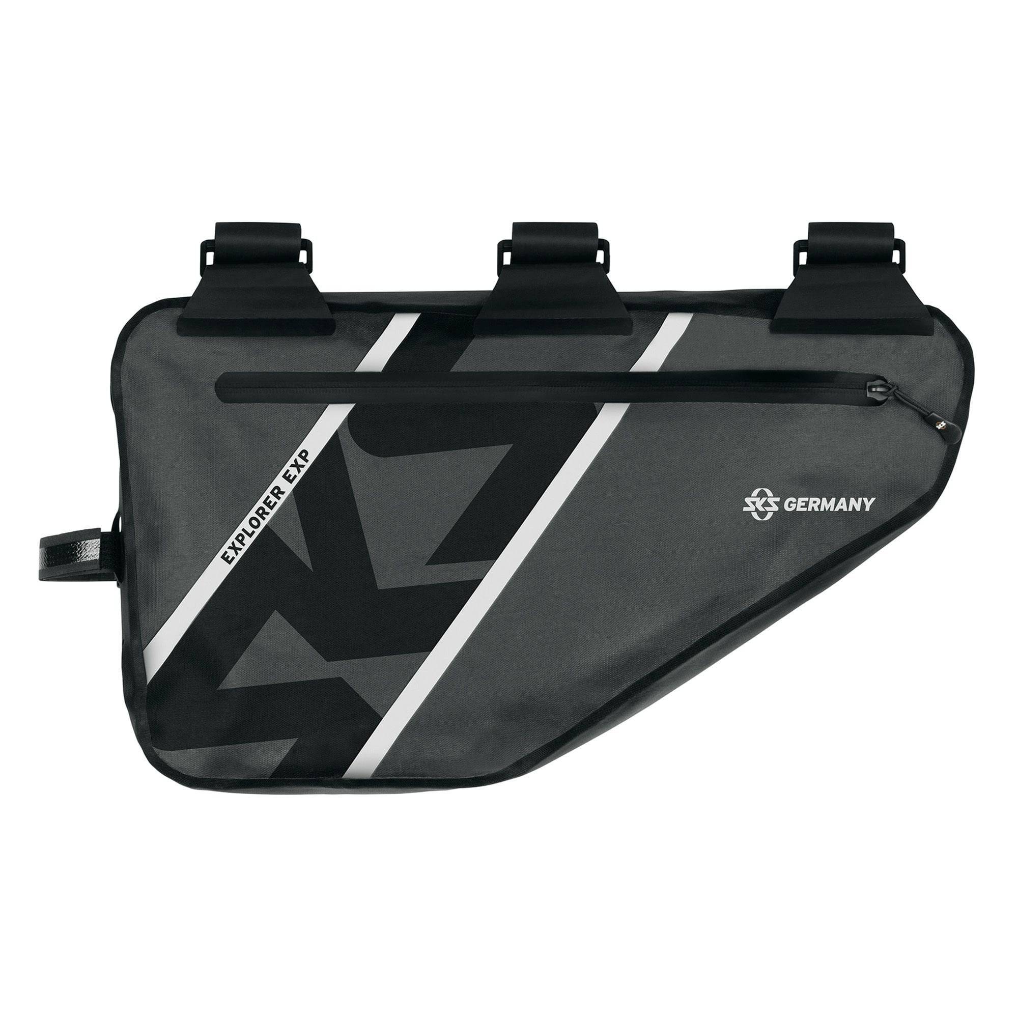 SKS Explorer 4L waterproof bike framebag with reflective elements, designed for cycling accessories and gear storage.