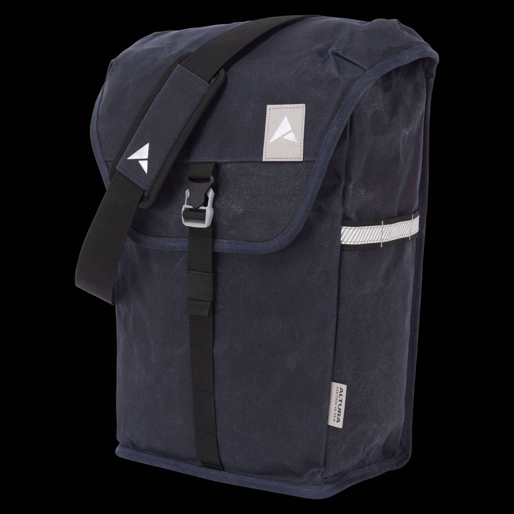 Pair of Altura Heritage 40L cycling panniers in olive waxed canvas with water-resistant finish, designed for bike touring accessories.