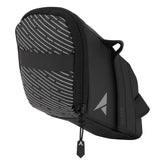 Altura Nightvision large 0.8L saddle bag in black with reflective details and LED loop for bike accessories.