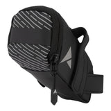 Altura Nightvision small saddle bag in black with reflective details and LED light loop, designed for bike accessories.