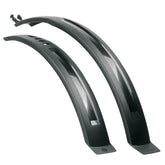 Black SKS HIGHTREK 2.0 mudguard set for 26-28 inch trekking and city bikes, shown installed on a bicycle.