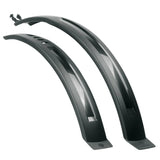 Black SKS HIGHTREK 2.0 mudguard set for 26-28 inch trekking and city bikes, shown installed on a bicycle.