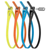 Hiplok Z-Lok 4-pack multicolour reusable bike security zip ties, 40cm length, accessory for bike lock security.