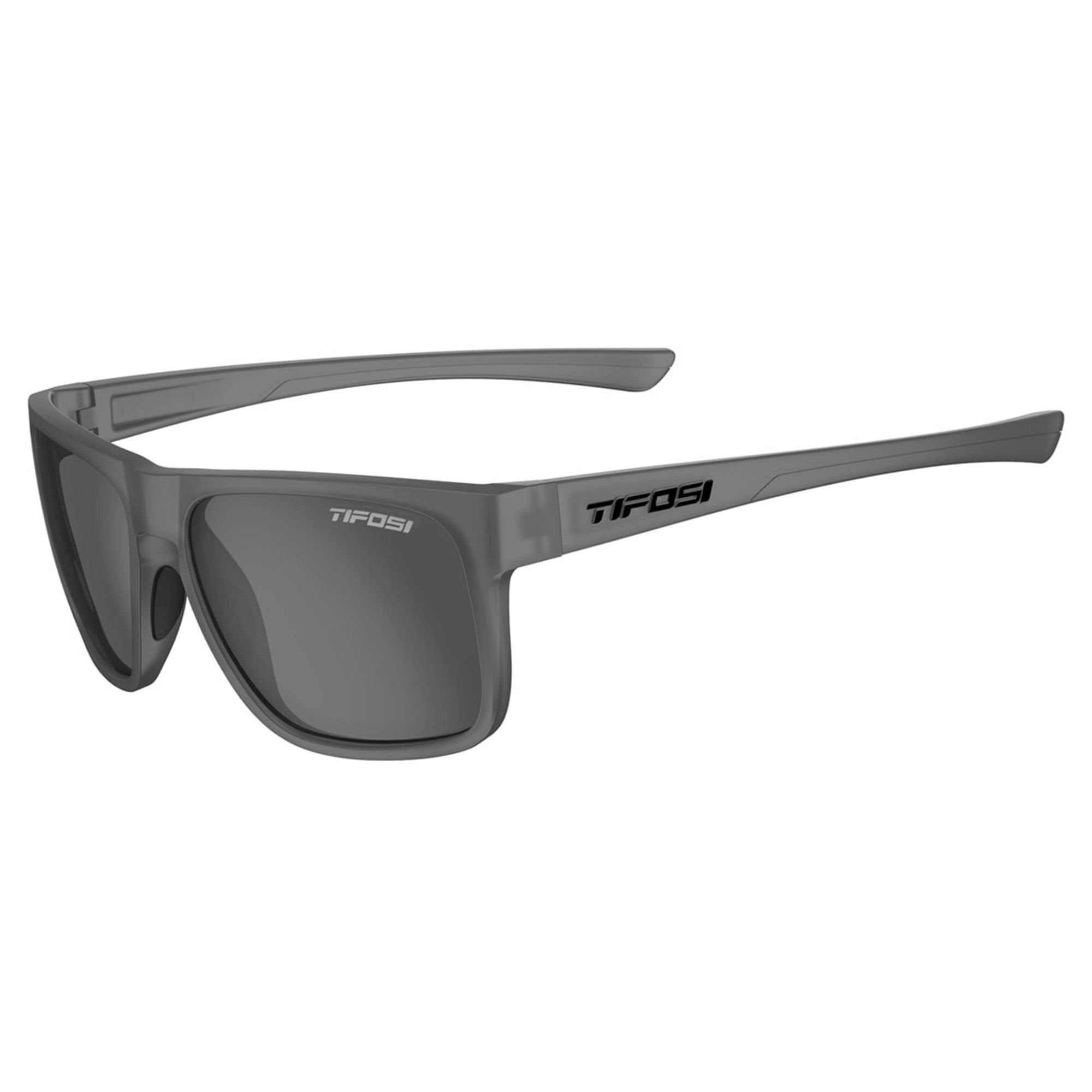 Tifosi Crit Half Frame Matte Black sunglasses with interchangeable lenses and UV protection, designed for active outdoor wear.
