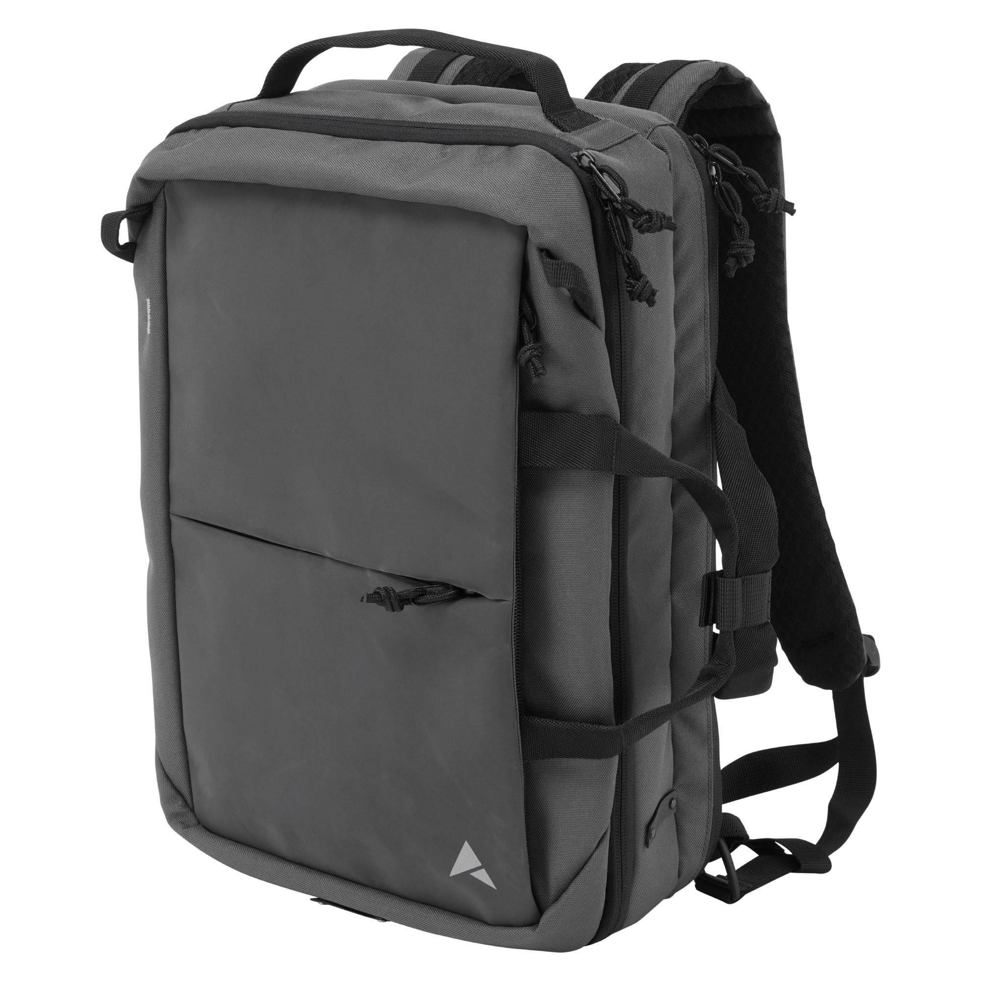Altura Grid Travel Bag with laptop sleeve, convertible backpack and briefcase features, black accessories for travel and work.