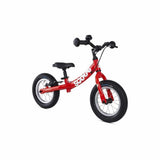 Ridgeback Scoot balance bike for kids, lightweight frame, black and orange design, suitable for children 90-100cm tall.