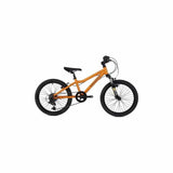 Ridgeback MX20 kids bike with Suntour fork, suitable for children aged 6-10, riders 120-140cm, black and red frame.